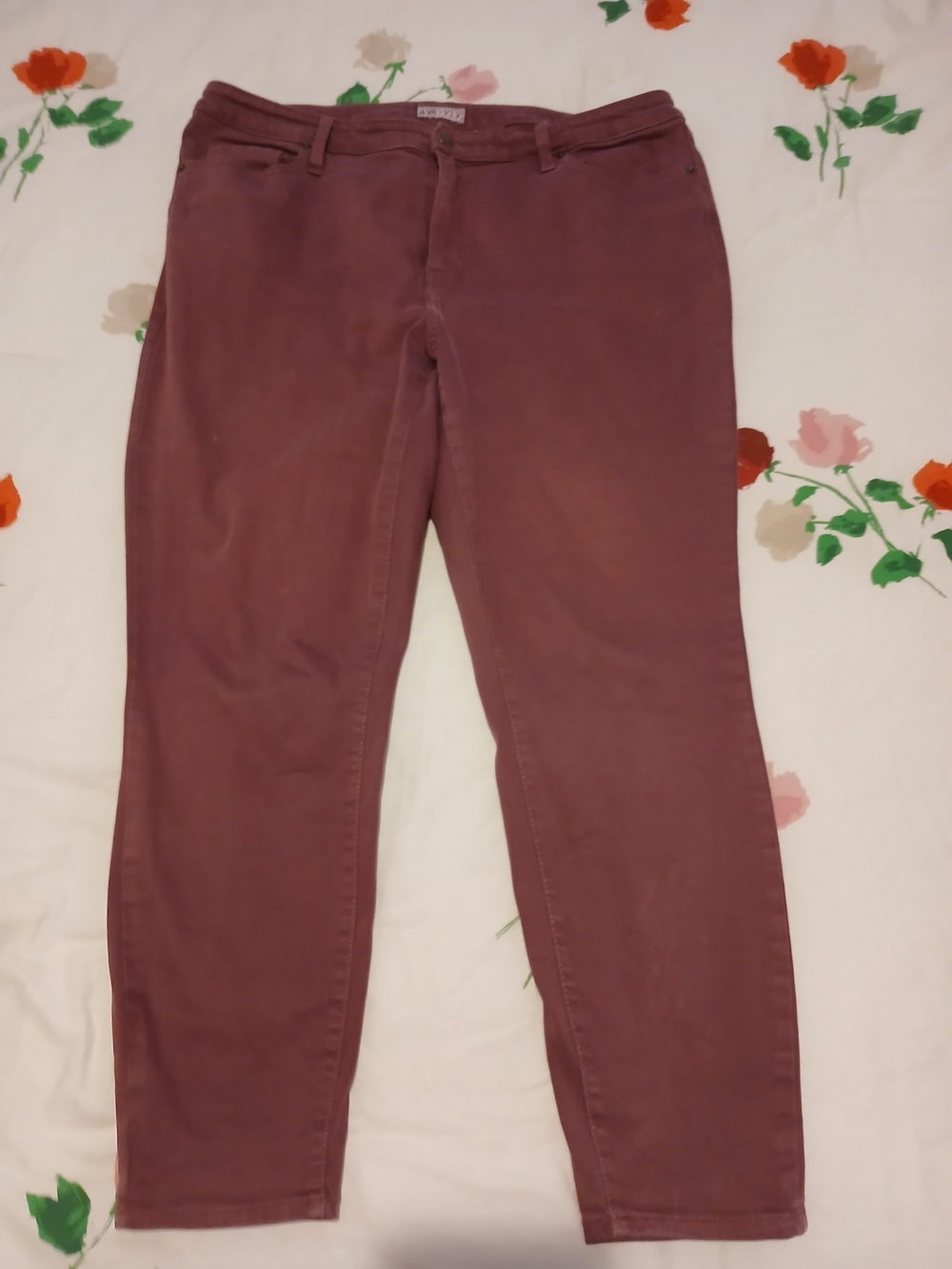 Ava And Viv Women’s Maroon Slim Jeans